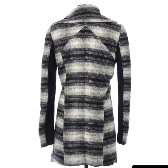 Sam Edelman | Black & Gray Long Line Collared Coat | XS - Picture 2 of 11